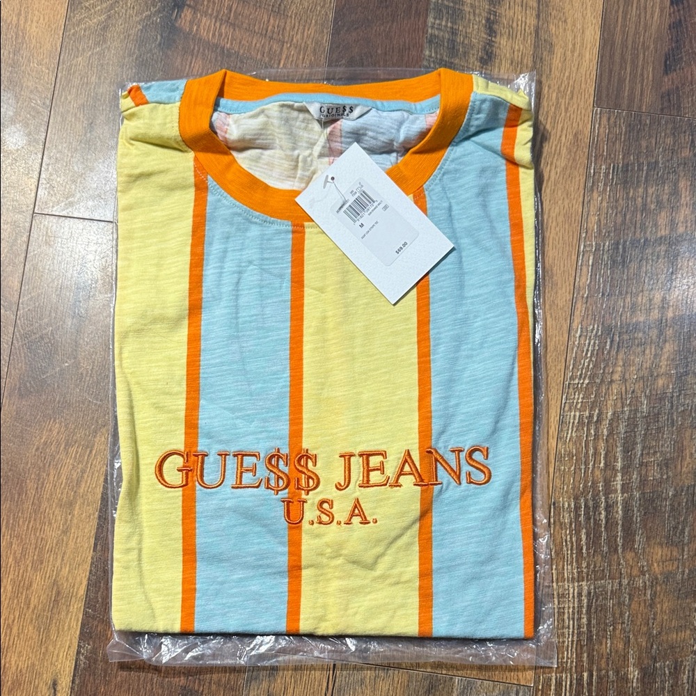 Guess Original ASAP Rocky Yellow and Orange Short Sleeve Shirt NWT - Medium